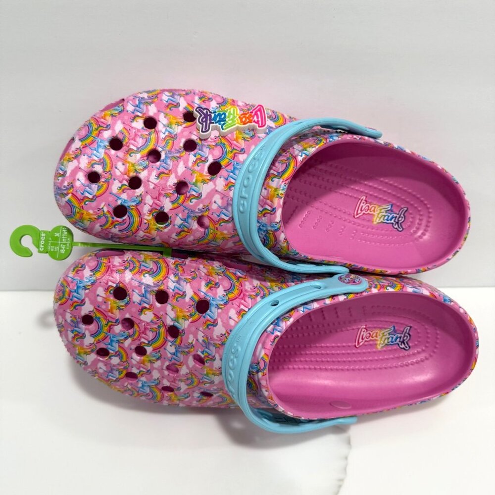 Crocs Lisa‎ Frank Rainbows & Unicorns Clogs Pink Y2K Retro Kidcore Adult M12/W14